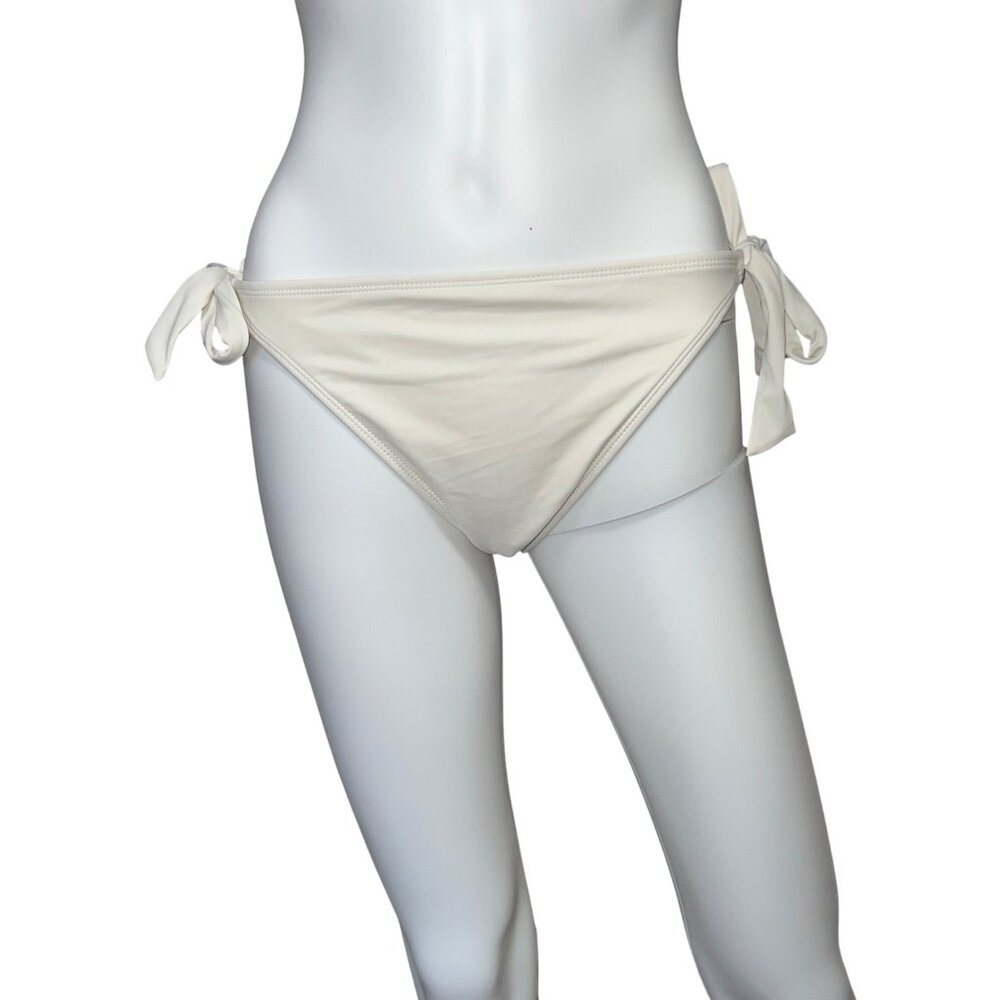Shade & Shore Womens Side Tie Bikini Bottom White Size Large L New With Tags
